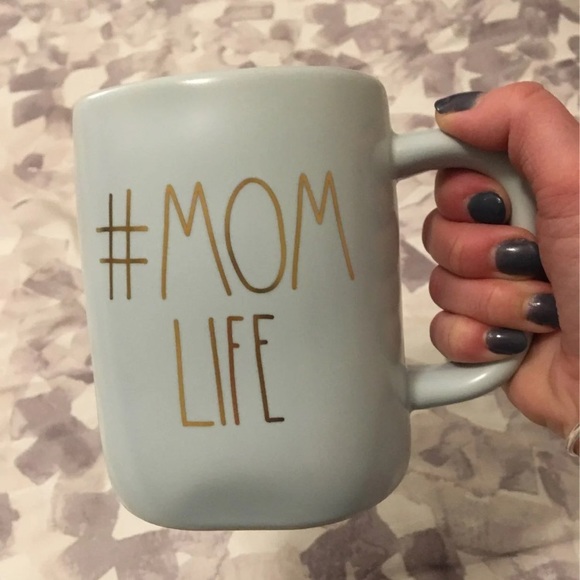 Rae Dunn Other - Rae Dunn #MOM LIFE Mug Blue Gold